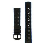 Ayrton Carbon Embossed Performance Watch Strap In Black Blue - 24MM Black