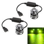 1 Pair H7 27W DC12V Car Aluminum Alloy Flashing LED Headlight Lime Green