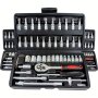 46-PIECE Professional Ratchet Wrench And Socket Set Metric And Sae Clad Steel - For Automotive And Home Repairs Durable Carrying Case Included No Assembly