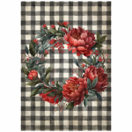 Deco Print Red Peony Wreath