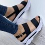 Women's Wedge Heeled Sandals Casual Open Toe Platform Shoes Comfortable Buckle Strap Sandals