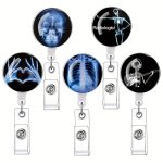 5PCS Xray Markers With Initials Badge Reels Retractable Badge Holders Id Badge Holder Retractable Clip Xray Badge Reel Retractab
