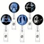 5pcs Xray Markers With Initials Badge Reels Retractable Badge Holders Id Badge Holder Retractable Clip Xray Badge Reel Retractable Lanyards For Id Badges Perfect