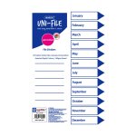 Marlin File Dividers Indexes 160GSM Bright Board: Jan. To Dec. - Pack Of 10