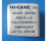 Gauze Swabs 75 X 75 Mm Per 100 8 Ply Non Sterile