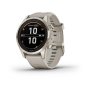 Garmin Fenix 7S Pro Sapphire Solar - Soft Gold Stainless Steel With Light Sand Band