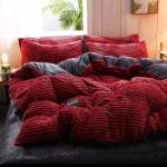 Smte Striped Duvet Cover Set Red With Keychain