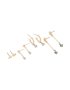 Mixed Metal Plated Cubic Zirconia Cluster Chain & Stud Earrings 4-PACK