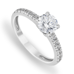 White Gold Moissanite Womens Solitaire Ring