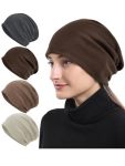 Senker Fashion Slouchy Beanie Hats For Women Men Chemo Headwear Cotton Beanies Soft Lightweight Chemo Skull Cap Elastic
