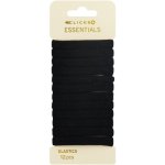 Clicks Essentials Hair Elastics Black 12 Pack