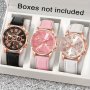 3pcs Elegant Roman Quartz Women's Watches - Fashionable Round Dial With Faux Leather Strap Perfect Gift Idea