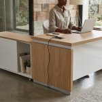 1.8M L-shape Executive Office Desk With Storage Cabinet