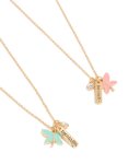 Kids Gold Dragonfly & 'born To Fly' Charm Necklaces 2 -pack