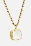 Modern Mop Pendant On Chain Necklace - Gold & White