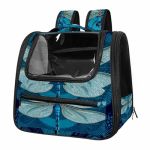 Otnrnondcl Airline Approved Soft Sided Pet Carrier Dragonfly Print Pet Travel Bag For Cats & Dogs Durable Breathable Pet Travel