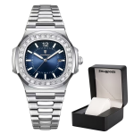 Iced Out Men's Watch - Crystal Bezel & Snugpods Luxury Watch Box