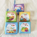 5PCS SET Enlightenment Early Education Cloth Book Birthday Gifts Holiday Gifts