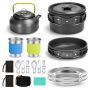 17 Pieces Camping Cookware Mess Kit Non-stick Lightweight Pots Pan Set