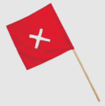 Red Flag Wooden Handle With Reflective Tape - Red