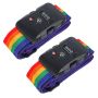 2-PACK Adjustable Luggage Security Straps With Tsa Combination LOCK-200X5CM
