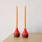 Momo Candle Holders - Colours - Red Less Squat 11CM X 8CM