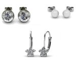 DESTINY Angelis 3 Pair Earring Set Embellished With Swarovski Crystals