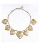 Textured Multi Heart Necklace - Gold Free