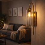 Satin Gold Ribbed Glass Wall Light Modern Sconce - Gold