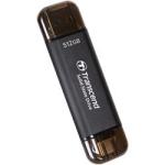 Transcend ESD310 512GB USB Type-a c 10GBPS Black Portable External Solid State Drive