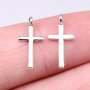 30PCS 16X7MM Silver Plated Cross Pendant Diy Jewelry Making Accessories For Necklace Bracelet Earrings Keychain Bag Decoration Charms Handmade Craft