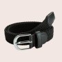 Children's Black Elastic Woven Belt Metal Buckle Belt