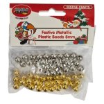 Festive Beads Pack Gold And Silver 8MM