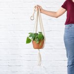 Macrame - Braided - Hanger With 17CM Terracotta Azalea Excl. Plant