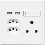 3VW27 1X16A + 2X Euro Slim Socket Outlet + 2XUSB 100X100MM White 3