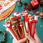 10-pack Christmas Neutral Pens Non-repeating Styles With 0.38mm Black Ink Very Suitable For Family Gifts