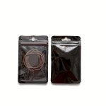 100PCS Macaron Inner Print Color Black Bone Bag Transparent One-sided Black Ziplock Bag Jewelry Hairpin Sub-packaging Bag Statio