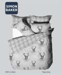 Simon Baker Stag Grey Cotton Printed Duvet Cover Set Various Sizes - Grey Double Std 200CM X 200CM + 2PILLOWCASE 45CM X 70CM