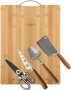 4 Piece Cheese & Kitchen Tool Set With Chopping Board 42 32CM Bamboo Cutting Board Slicer Knife Kitchen Tool Set