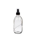500ML Clear Glass Generic Bottle With Atomiser Spray - Black 28 410