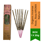 Organic Incense Rose_ Rosa Nature - 8 Sticks 1H Duration - 12 X 20G Box