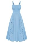 Belle Poque Cocktail Dress For Women Long Dresses For Women Summer Pastel Dress Blue Dresses 2024 Light Blue M