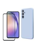 Glass + Silicone Cover For Samsung A24 Combo Deal -sky Blue