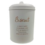 Regent White Biscuit Canister Gold Print 20CM