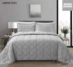 Simon Baker Chenille Jacquard Comforter Hamilton - Grey Various Sizes - Queen - 250CM X 250CM + 2 Pillowcases 50CM X 70CM + 5CM