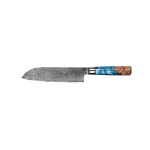 Premium 7 Santoku Knife W/ Resin Handle & Damascus Blade