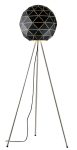 Laser Cut Metal Ball Floor Lamp Black White - White
