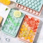 33-CAVITY Silicone Ice Cube Tray - Food Grade Round Diamond Design For Perfectly Shaped Cubes Essential Kitchen Tool Silicone Ic