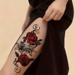 1 Sheet Elegant Rose Pattern Temporary Tattoo Waterproof Long-lasting Tattoo For Men Women Daily Party Holiday Decors Halloween