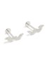 Waterproof Stainless Steel Cubic Zirconia Solitaire Flower Charm Bracelets 2-PACK